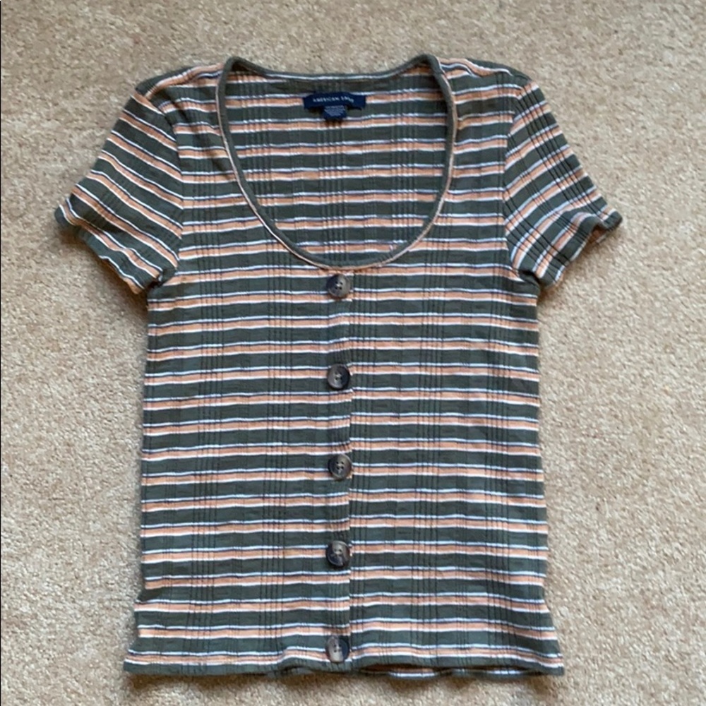 striped button shirt